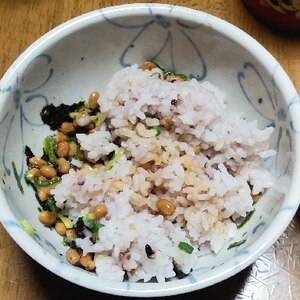 茹でネギ入り納豆ごはん。